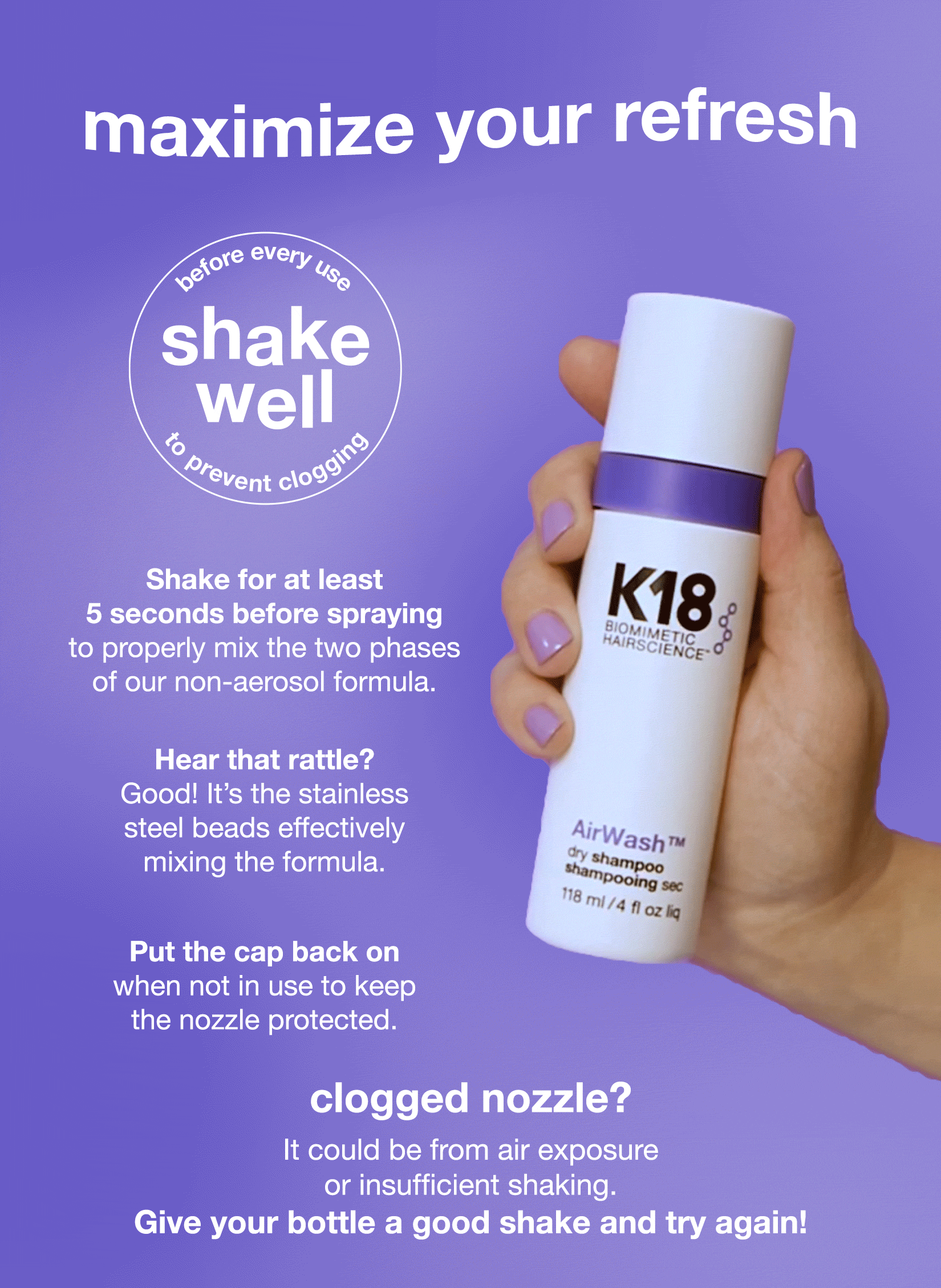 AirWash™ dry shampoo 4oz