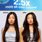 Before and after comparison of a woman's hair volume using AstroLift reparative volume spray.