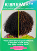 Before and after of 4c curly hair using the K18 starter set. 