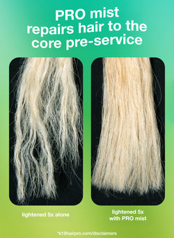 Pro mist repairs hair to the core pre-service. 