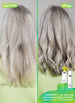 Before and after using k18 professional leave in hair mask and professional hair mist. 