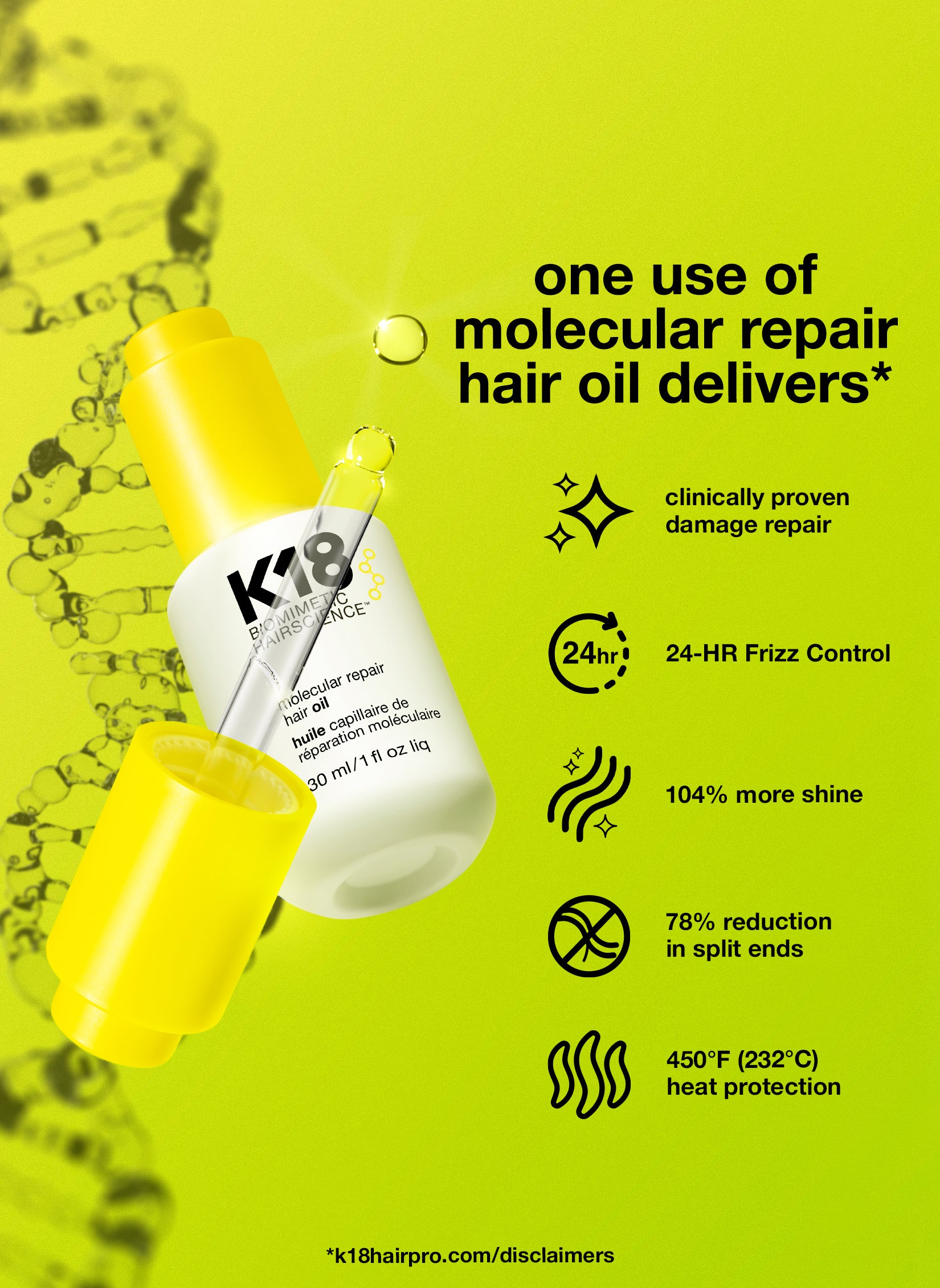 molecular repair hair oil | K18 Hair Pro