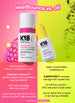 K18 HeatBounce hair product and oil on a pink and yellow background with text comparing their features.